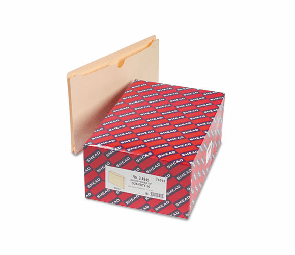 SMD76540 File Jackets, Two-Ply Top, 1 1/2 Inch Expansion, Legal, 11 Point Manila, 50/Box By SMEAD MANUFACTURING CO.