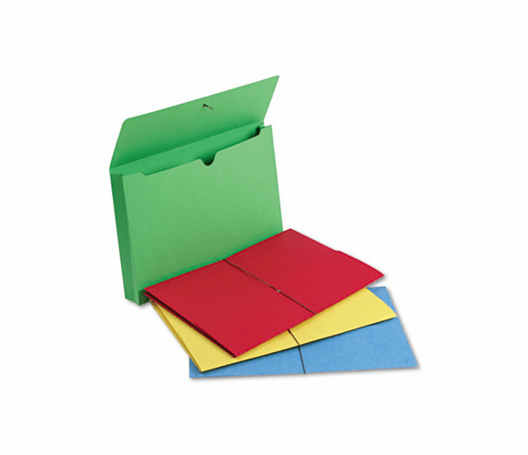 SMD77271 Two Inch Expansion Wallet, Elastic Cord, Legal, Blue/Green/Red/Yellow, 50/Box By SMEAD MANUFACTURING CO.