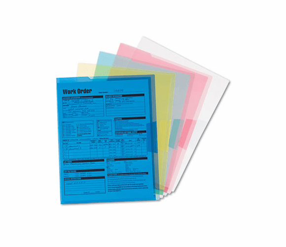 SMD85750 Project Jackets, Letter, Poly, Clear/Translucent: Blue/Green/Yellow/Red, 5/Pack By SMEAD MANUFACTURING CO.