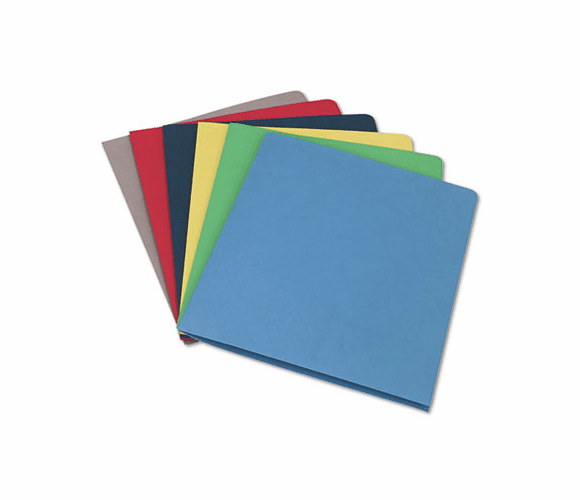 SMD87850 Two-Pocket Portfolio, Embossed Leather Grain Paper, Assorted, 25/Box By SMEAD MANUFACTURING CO.