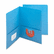 SMD87852 Two-Pocket Portfolio, Embossed Leather Grain Heavy Paper, Blue, 25/Box By SMEAD MANUFACTURING CO.