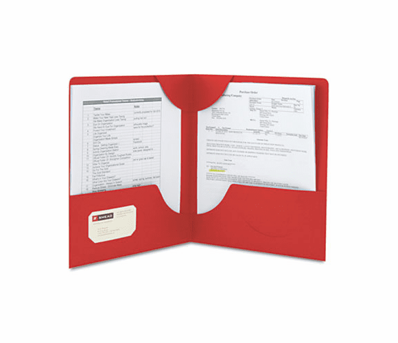 SMD87980 Lockit Two-Pocket Folder, Leatherette Stock, 11 x 8-1/2, Red, 25/Box By SMEAD MANUFACTURING CO.