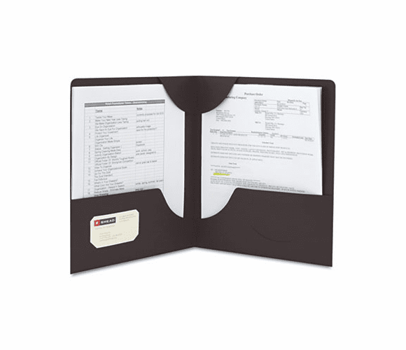 SMD87981 Lockit Two-Pocket Folder, Leatherette Stock, 11 x 8-1/2, Black, 25/Box By SMEAD MANUFACTURING CO.