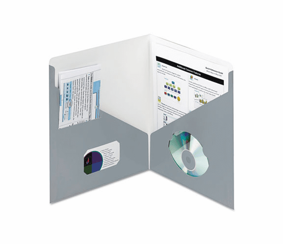 SMD87991 Contemporary Classics Two-Pocket Folder, 11 x 8-1/2, Blue Gray, 25/Box By SMEAD MANUFACTURING CO.