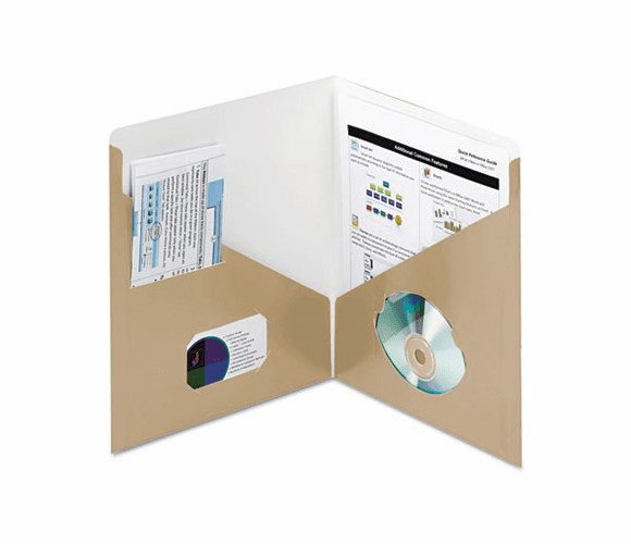 SMD87992 Contemporary Classics Two-Pocket Folder, 11 x 8-1/2, Latte, 25/Box By SMEAD MANUFACTURING CO.