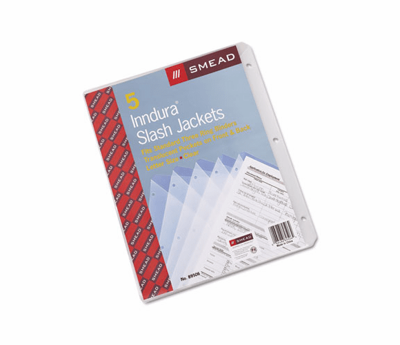 SMD89506 Slash Pocket Jackets, Letter, Polypropylene, Clear, 5/Pack By SMEAD MANUFACTURING CO.