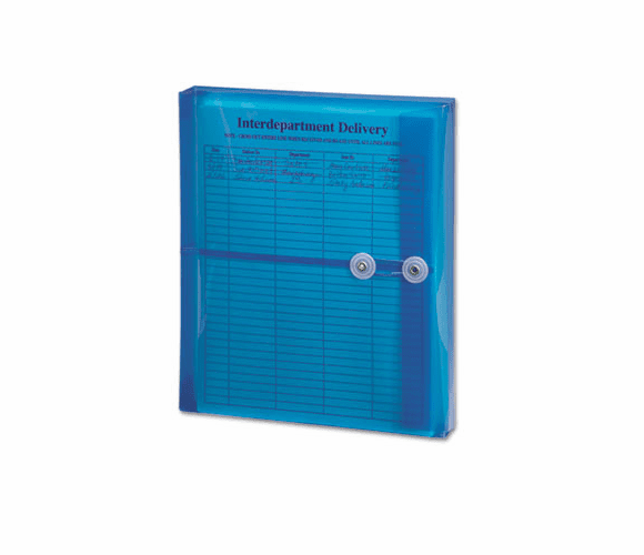 SMD89522 Poly String & Button Booklet Envelope, 9 3/4 x 11 5/8 x 1 1/4, Blue, 5/Pack By SMEAD MANUFACTURING CO.