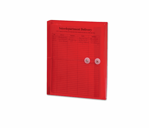 SMD89527 Poly String & Button Booklet Envelope, 9 3/4 x 11 5/8 x 1 1/4, Red, 5/Pack By SMEAD MANUFACTURING CO.