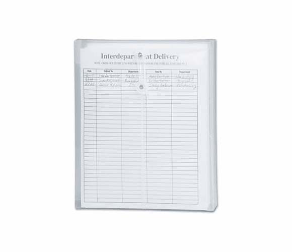 SMD89540 Poly String & Button Envelope, 9 3/4 x 11 5/8 x 1 1/4, Clear, 5/Pack By SMEAD MANUFACTURING CO.