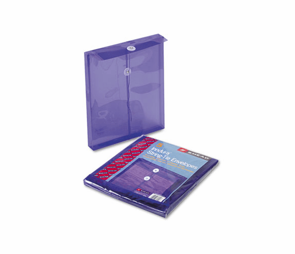 SMD89544 Poly String & Button Envelope, 9 3/4 x 11 5/8 x 1 1/4, Purple, 5/Pack By SMEAD MANUFACTURING CO.