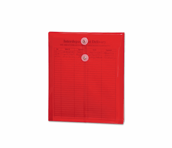 SMD89547 Poly String & Button Envelope, 9 3/4 x 11 5/8 x 1 1/4, Red, 5/Pack By SMEAD MANUFACTURING CO.