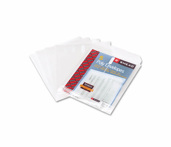 SMD89670 Top-Load Envelopes, 1 1/4 Inch Expansion, Jacket, Letter, Poly, Clear, 5/Pack By SMEAD MANUFACTURING CO.