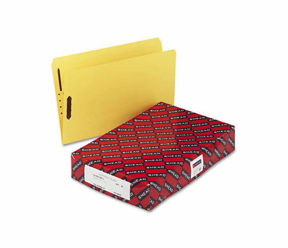 SMDF2150CY2K13 Top Tab Fastener File Folder, 11 Point Paperboard, Straight Cut, Yellow, 50/Box By SMEAD MANUFACTURING CO.
