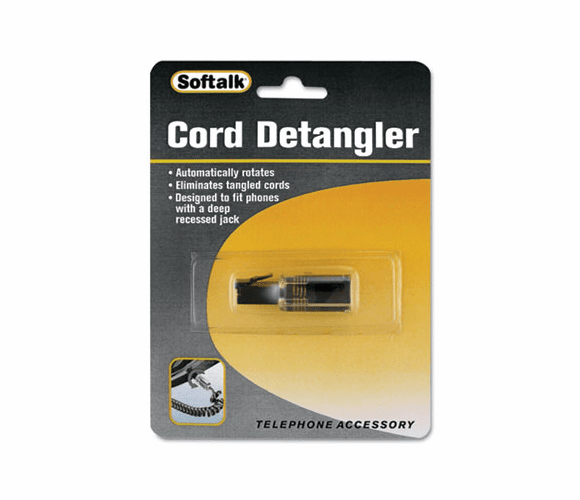 SOF21002 Rotating 360 Telephone Cord Detangler, Clear/Black By SOFTALK LLC