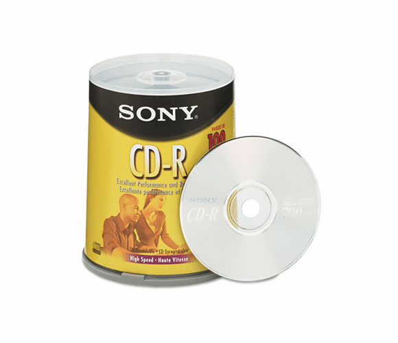 SON100CDQ80RS CD-R Discs, 700MB/80min, 48x, Spindle, Silver, 100/Pack By SONY ELECTRONICS, INC.