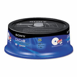 SON25DPR47RSP4 DVD+R Disc, Spindle, 25/Pack By SONY ELECTRONICS, INC.