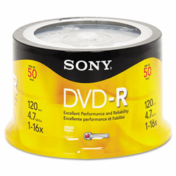 SON50DMR47RS4 DVD-R Discs, 4.7GB, 16x, 50/Pack By SONY ELECTRONICS, INC.