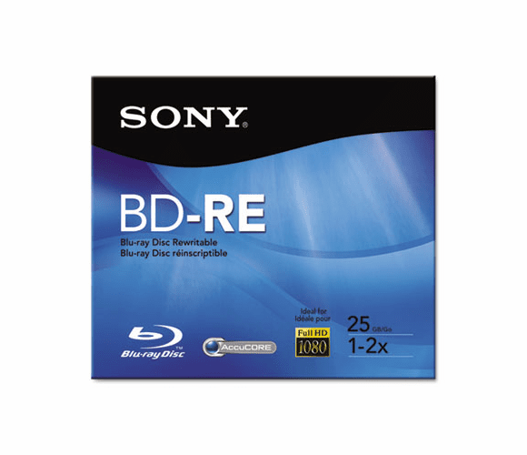 SONBNE25RH BD-RE Rewritable Disc, 25GB, 2x By SONY ELECTRONICS, INC.
