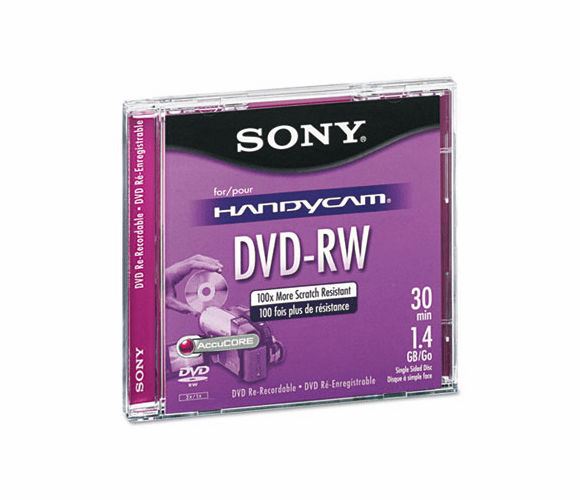 SONDMW30R2H Mini (8cm) DVD-RW Disc, 1.4GB, 2x, w/Jewel Case, Silver By SONY ELECTRONICS, INC.