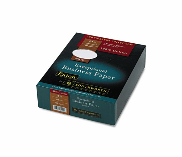 SOU3112410 100% Cotton Business Paper, White, 24 lbs., Wove, 8-1/2 x 11,  500/Box By SOUTHWORTH CO.