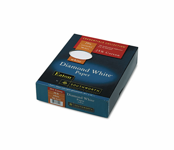SOU3122010 25% Cotton Diamond White Business Paper, 20 lbs., 8-1/2 x 11, 500/Box By SOUTHWORTH CO.