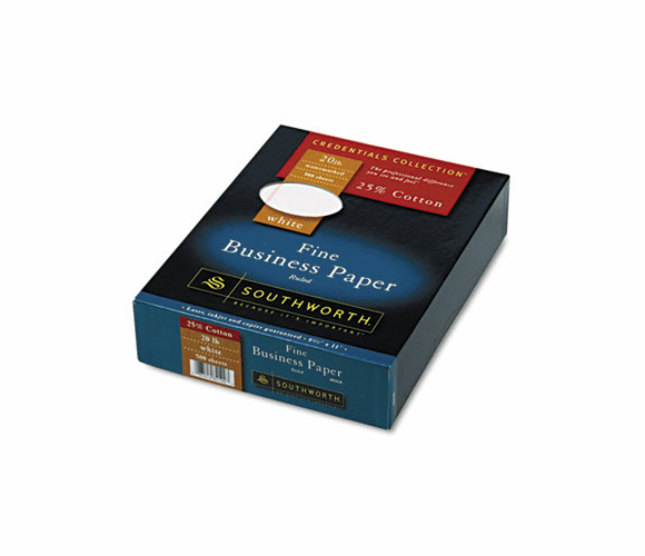 SOU403CR 25% Cotton Business Paper,White w/Red Rules 20 lb, Wove, 8-1/2 x 11, 500/Bx, FSC By SOUTHWORTH CO.
