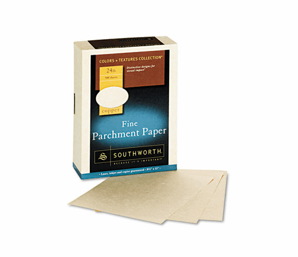 SOU894C Parchment Specialty  Paper, Copper, 24 lbs., 8-1/2 x 11, 500/Box By SOUTHWORTH CO.