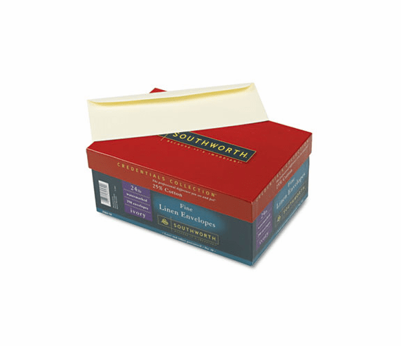SOUJ56410 25% Cotton #10 Envelope, Ivory, 24 lbs., Linen, 250/Box,  FSC By SOUTHWORTH CO.