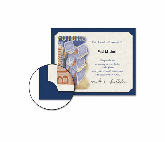 SOUPF8 Certificate Holder, 12 x 9-1/2, Navy, Linen, 105 lbs., 10/Pack By SOUTHWORTH CO.