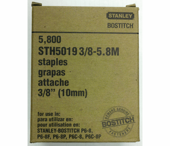 Stanley Bostitch 3/8"" (10mm) Staples 1/2"" Crown