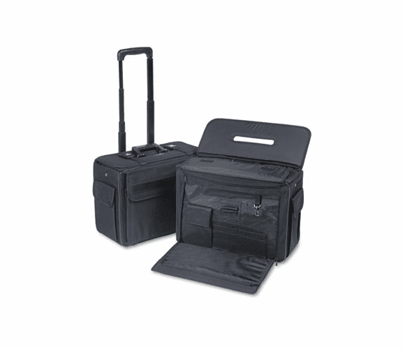 STB261710BLK Rolling Catalog/Computer Case, Nylon, 18 x 8 x 13, Black By BOND STREET LTD.