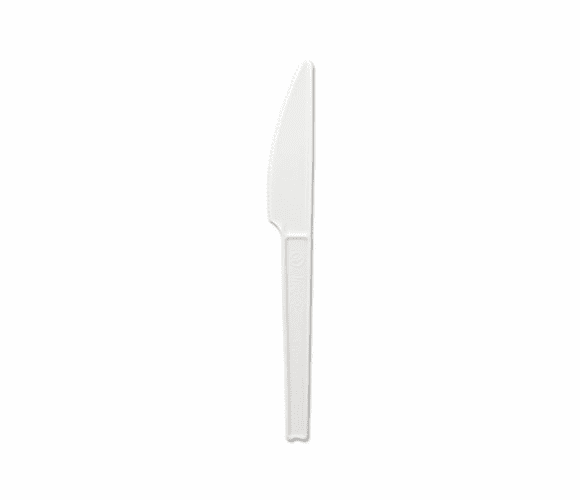 STMCPLA001S Jaya Compostable Cutlery, 6" Length, Knife, Pearl, 500 per Carton By ASEAN