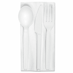 STMCPLA005 Jaya Compostable Cutlery Kit, 6" Length, Pearl, 250 Sets per Carton By ASEAN