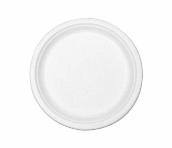 STMP011R Compostable Tableware, 7" Plate, White, 420/Carton By ASEAN