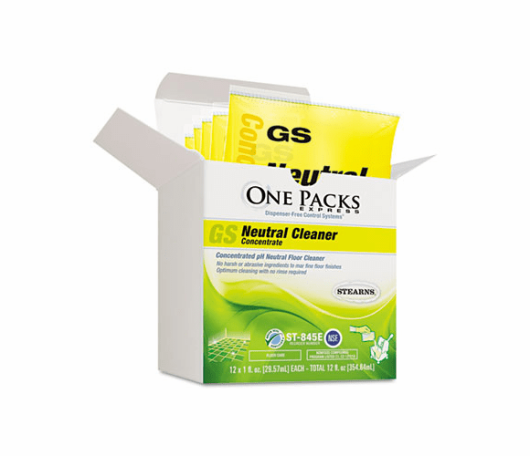 STNST0845EST GS Neutral Cleaner Concentrate, 1 oz. Packets, 12/Box By STEARNS PACKAGING CORPORATION
