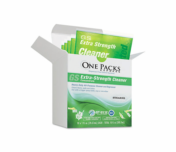 STNST0853EST GS Extra-Strength Cleaner Concentrate, 1 oz. Packets, 10/Box By STEARNS PACKAGING CORPORATION