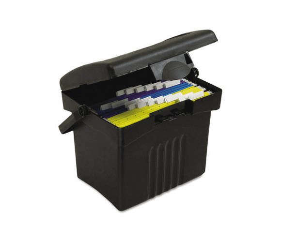 STX61502U01C Portable Storage Box, Letter Size, 14w x 11-1/4d x 14-1/2h, Black By STOREX