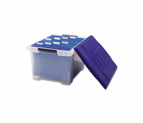 STX61508U01C Plastic File Tote Storage Box, Letter/Legal, Snap-On Lid, Clear By STOREX