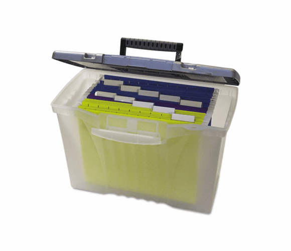 STX61511U01C Portable File Storage Box w/Organizer Lid, Letter/Legal, Clear By STOREX