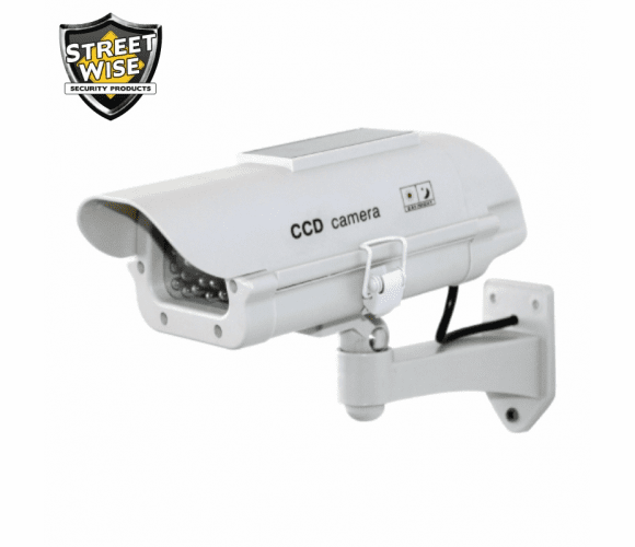 SWDC7SP Dummy Camera in Outdoor Housing W Solar Powered Light By Streetwise Security Products