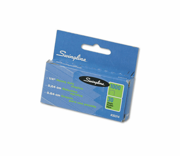 SWI35314 S.F. 13 Heavy-Duty 1/4 Inch Leg Length Staples, 25-Sheet Capacity, 1,000/Box By ACCO BRANDS, INC.