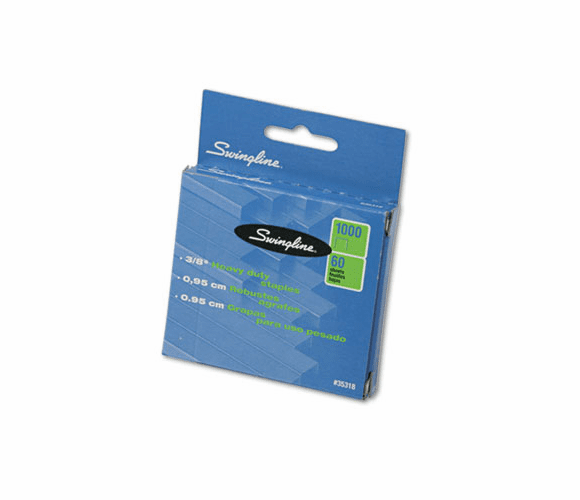 SWI35318 S.F. 13 Heavy-Duty 3/8 Inch Leg Length Staples, 60-Sheet Capacity, 1,000/Box By ACCO BRANDS, INC.