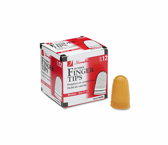 SWI54035 Rubber Finger Tips, Size 11 1/2, Medium, Amber, 12/Pack By ACCO BRANDS, INC.