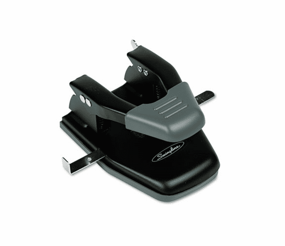 SWI74050 28-Sheet Comfort Handle Steel Two-Hole Punch, 1/4" Holes, Black By ACCO BRANDS, INC.