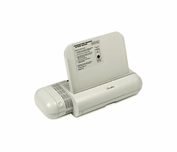 SWI74532 28-Sheet Commercial Electric Two-Hole Punch, Fixed 1/4" Holes, Platinum By ACCO BRANDS, INC.