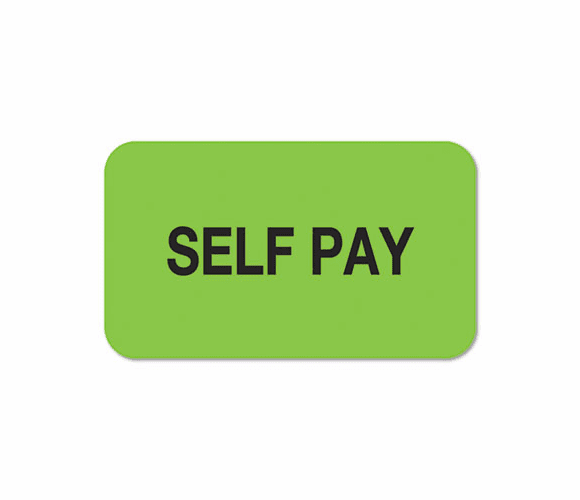 TAB01320 Medical Labels for Self Pay, 7/8 x 1-1/2, Fluor Green, 250/Roll By TABBIES