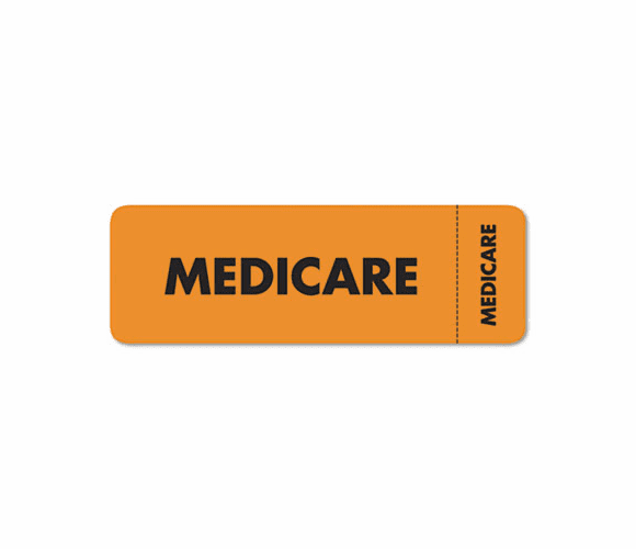 TAB03080 Medical Labels for Medicare, 1 x 3, Fluorescent Orange, 250/Roll By TABBIES