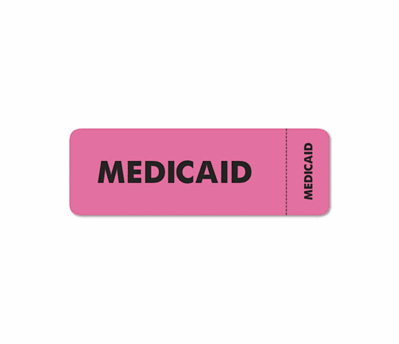 TAB03090 Medical Labels for Medicaid, 1 x 3, Fluorescent Pink, 250/Roll By TABBIES