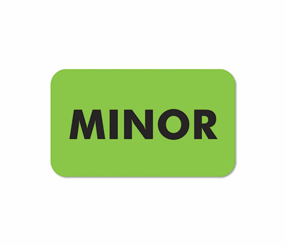 TAB03550 Medical Labels for Minor, 7/8 x 1-1/2, Fluor Green, 250/Roll By TABBIES