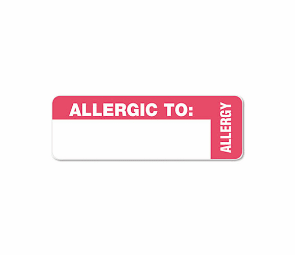 TAB40562 Medical Labels for Allergy Warnings, 1 x 3, White, 175/Roll By TABBIES